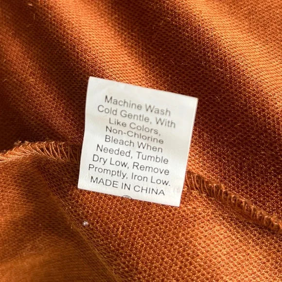 Orange Waterfall Cardigan Sweater Blazer with Suede Texture - Picture 5 of 5